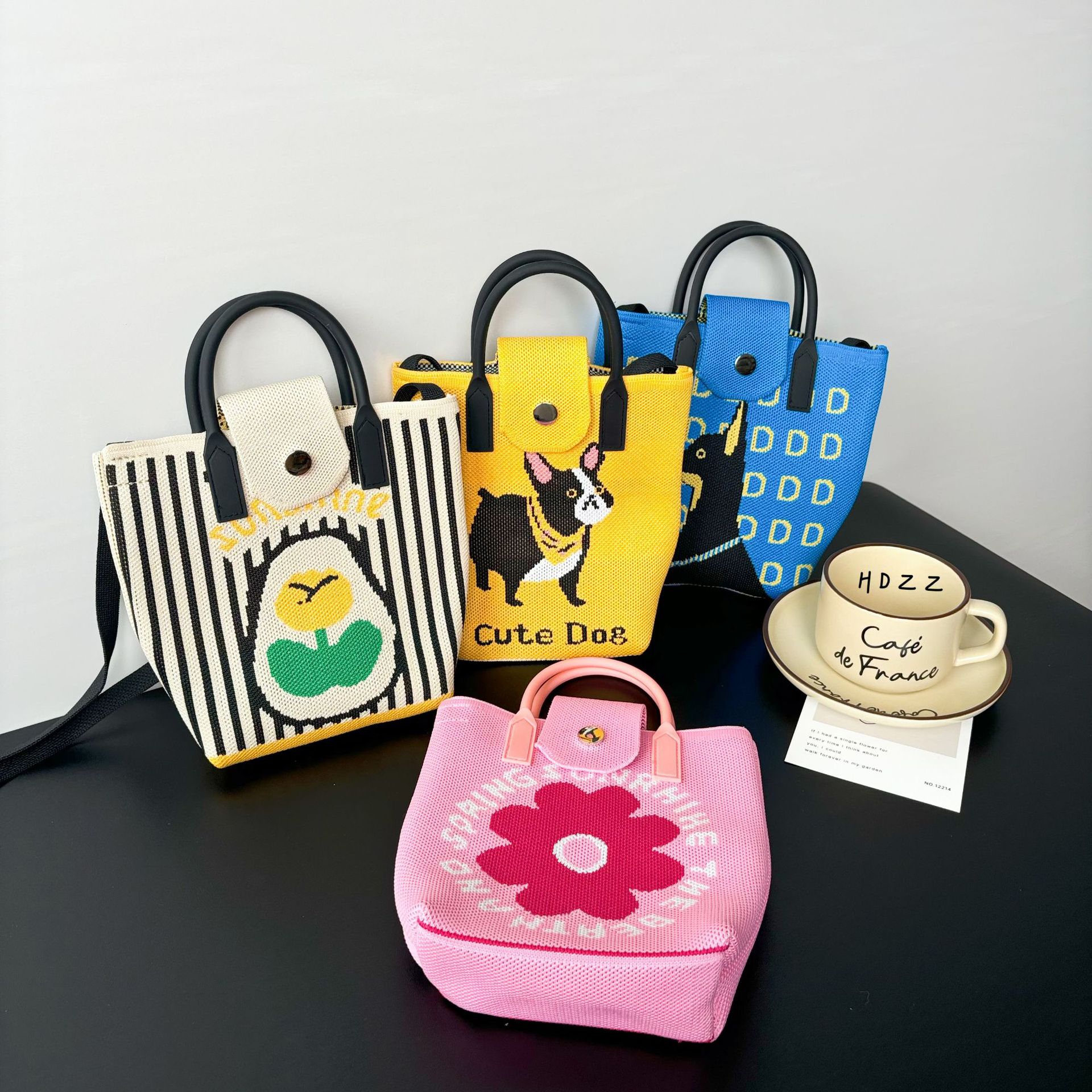 Advanced Sense Ins Mobile Phone Bag New Cartoon Knitted Bag Niche All-match Crossbody Handbag Korean Coin Purse Bag