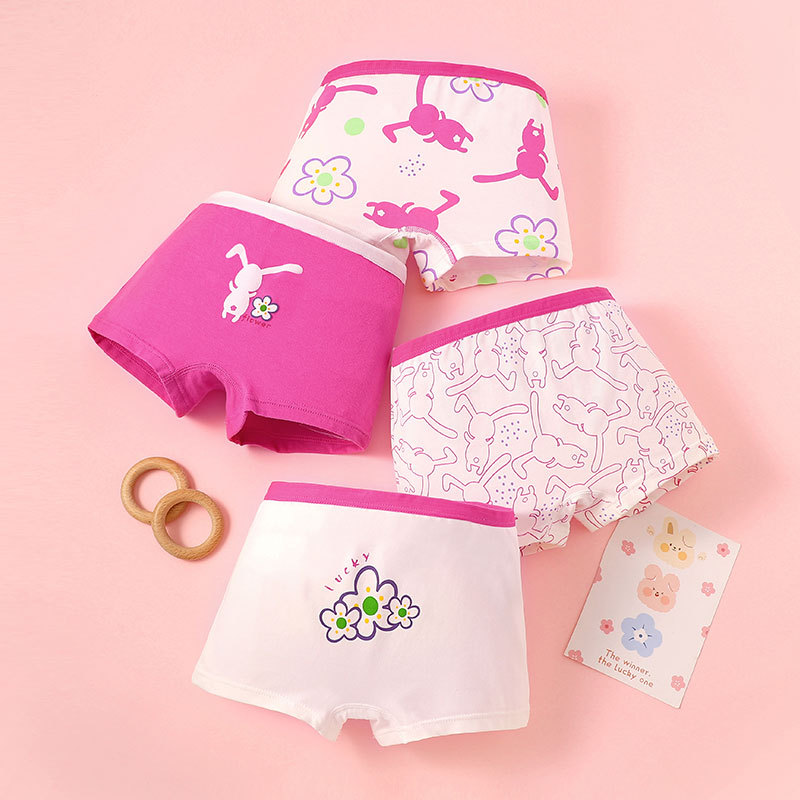 Picture of All cotton girls underwear children's underwear wholesale shaking sound boxer pants large children's underwear girl underwear baby cotton