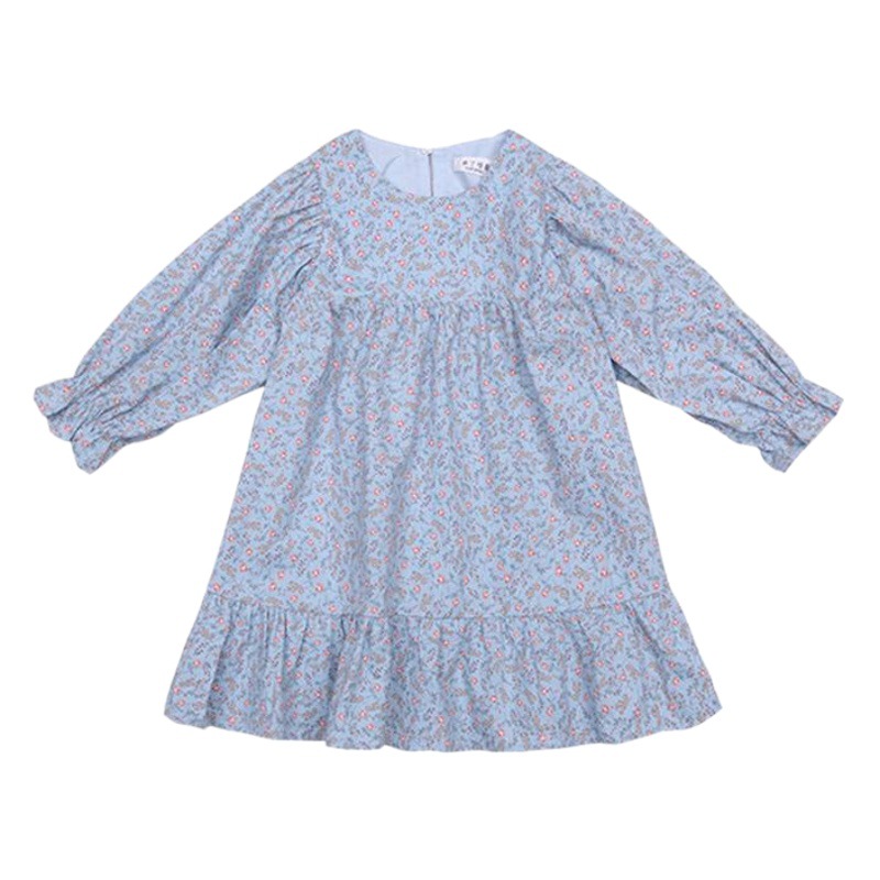 Mdd Girls Dress 2024 Spring and Autumn Children's Korean Floral Long Sleeve Dress Baby Girl Bell Sleeve Princess Dress