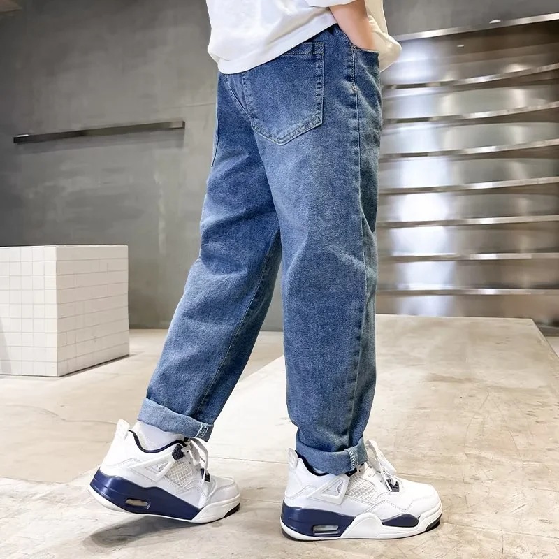 Picture of Boys' Jeans 2022 Spring and Autumn New Large Children's Pants Children's Loose Casual Handsome Boys' Trendy Long Pants