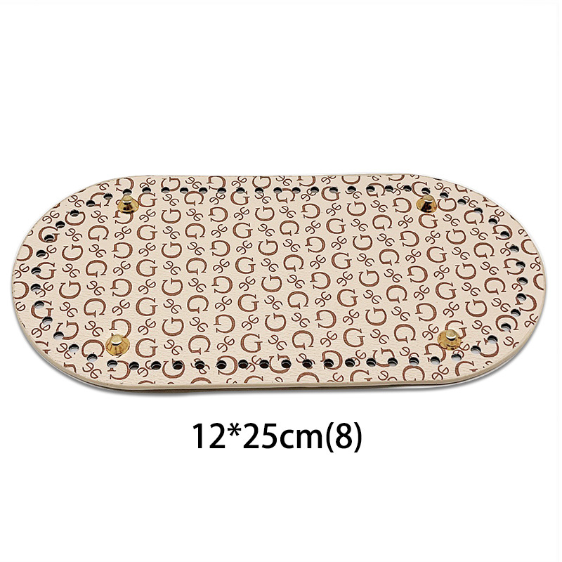 Picture of Spring and Summer handmade needle hook woven handbag DIY bag bottom plate accessories 25 * 12cmPU leather printing bag bottom base
