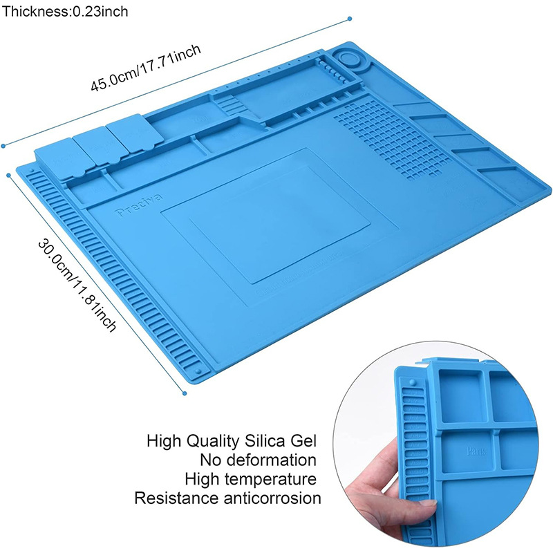 Picture of S160 computer mobile phone repair workbench heat insulation pad high temperature resistant silicone pad with magnetic hot air gun welding table