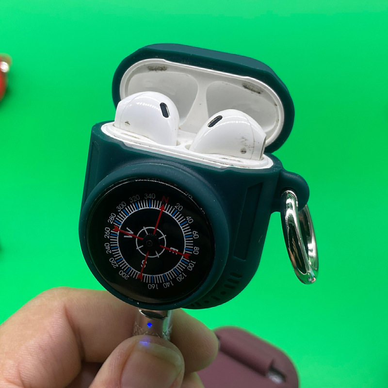 Picture of Suitable for Apple Airpods 1/2 silicone protective case with compass style protective case thick creative earphone case