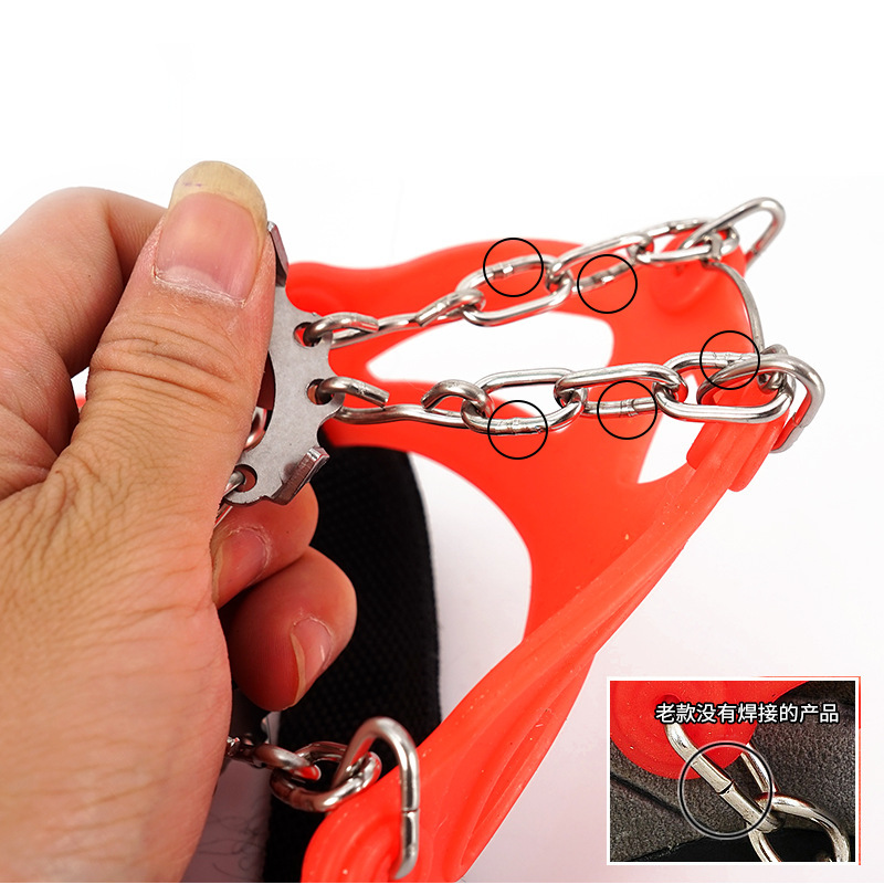 Picture of Outdoor Stainless Steel 13 Tooth Ice Claw Climbing Ice Climbing Non-slip Shoe Cover Hiking Non-slip Snow Claw Anti-slip Chain Ice Grab Wholesale