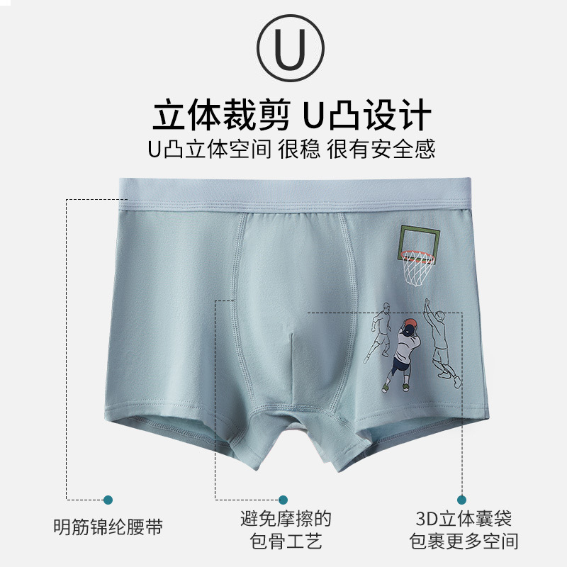 Picture of Men's underwear men's cotton loose breathable boxer shorts men's teenagers boys' boxer shorts