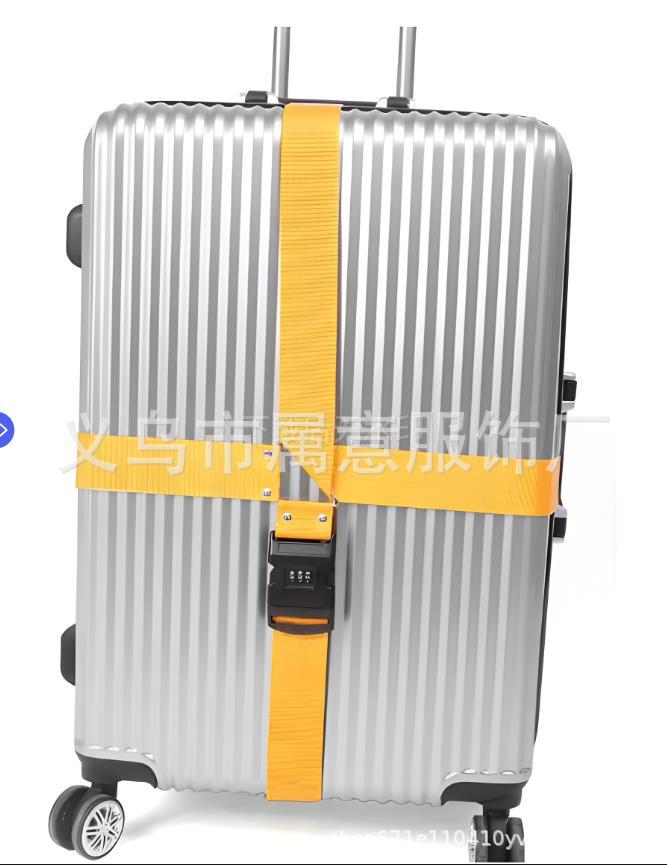 Picture of Luggage case strap cross packing belt consignment reinforcement belt fixed buckle bundle suitcase explosion-proof belt customs code lock