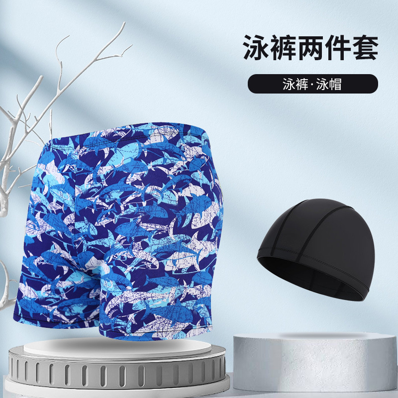 Picture of Explosions swimming trunks adult men's plus size anti-embarrassment boxer men's printing beach hot spring swimming trunks factory wholesale