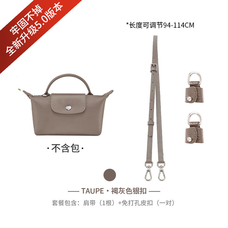 Picture of Mini Dumpling Bag Cowhide Shoulder Strap Punch-Free Crossbody Bag with Mini Adjustable Replacement Genuine Leather Strap