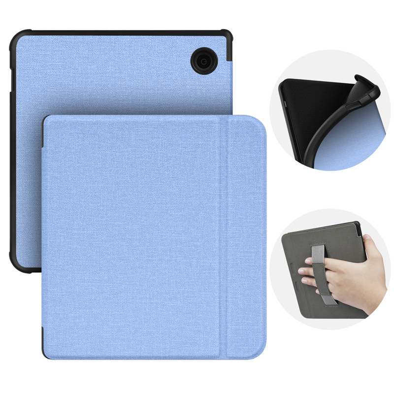 Picture of Suitable for 2019Kobo LibraH2O handheld 7-inch protective case Tolino vision5 linen pattern protective case
