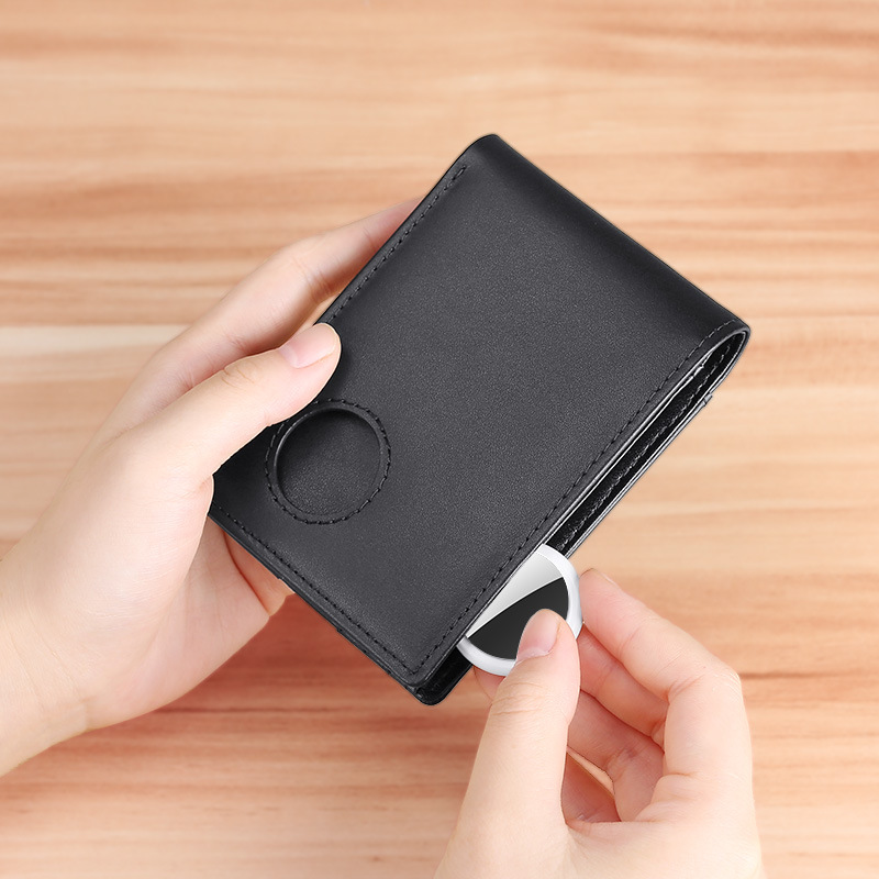Picture of Amazon popular airtag wallet men's genuine leather tracker wallet RFID anti-theft brush cowhide card holder