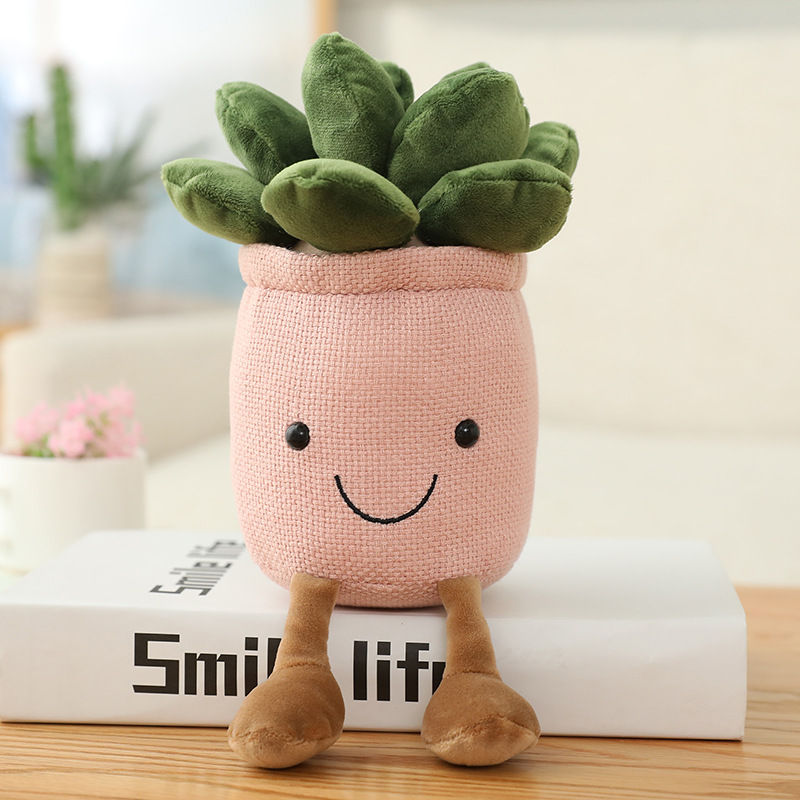 Picture of Mushroom Fleshy Tulip Green Plant Potted Plant Ornaments Cloth Doll Amazon Plush Toy Doll Cross Border Doll