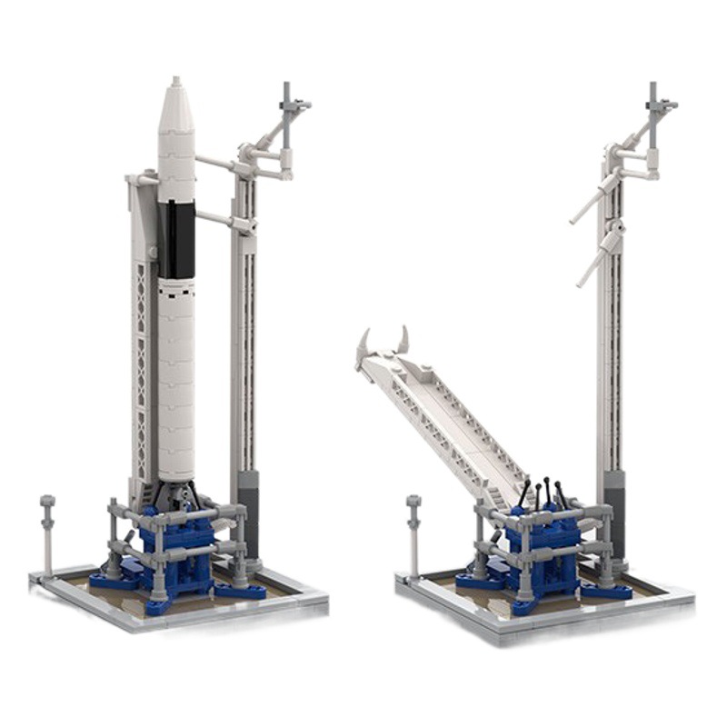 MOC Chinese-made assembled toy Falcon No. 1 launch vehicle SpaceX building blocks compatible with Lego model
