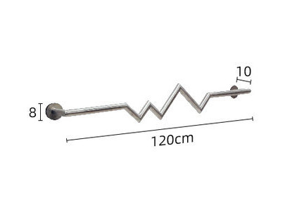 Picture of Stainless Steel Positive Hanging Display Rod Children's Clothing Store Display Rack Wall Hanging One-word Shelf Point Hanging Clothing Store Hanging Hangers