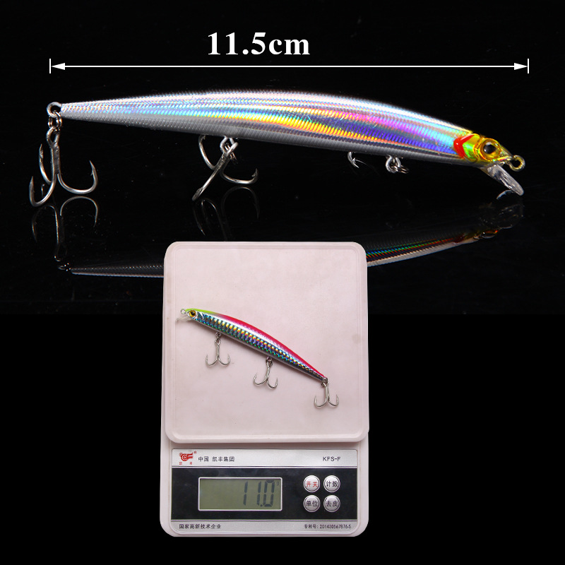 Picture of Riot Fishing King Luya Bait 11.5cm/11g Far Throwing Mino with Ring Beads Aojin Blood Slot Hook Hard Bait False Bait