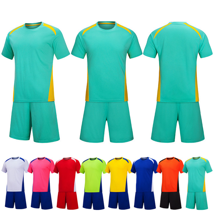 Wholesale football suit set adult children light board Football suit breathable sweat-absorbent printing number training match ball suit spot