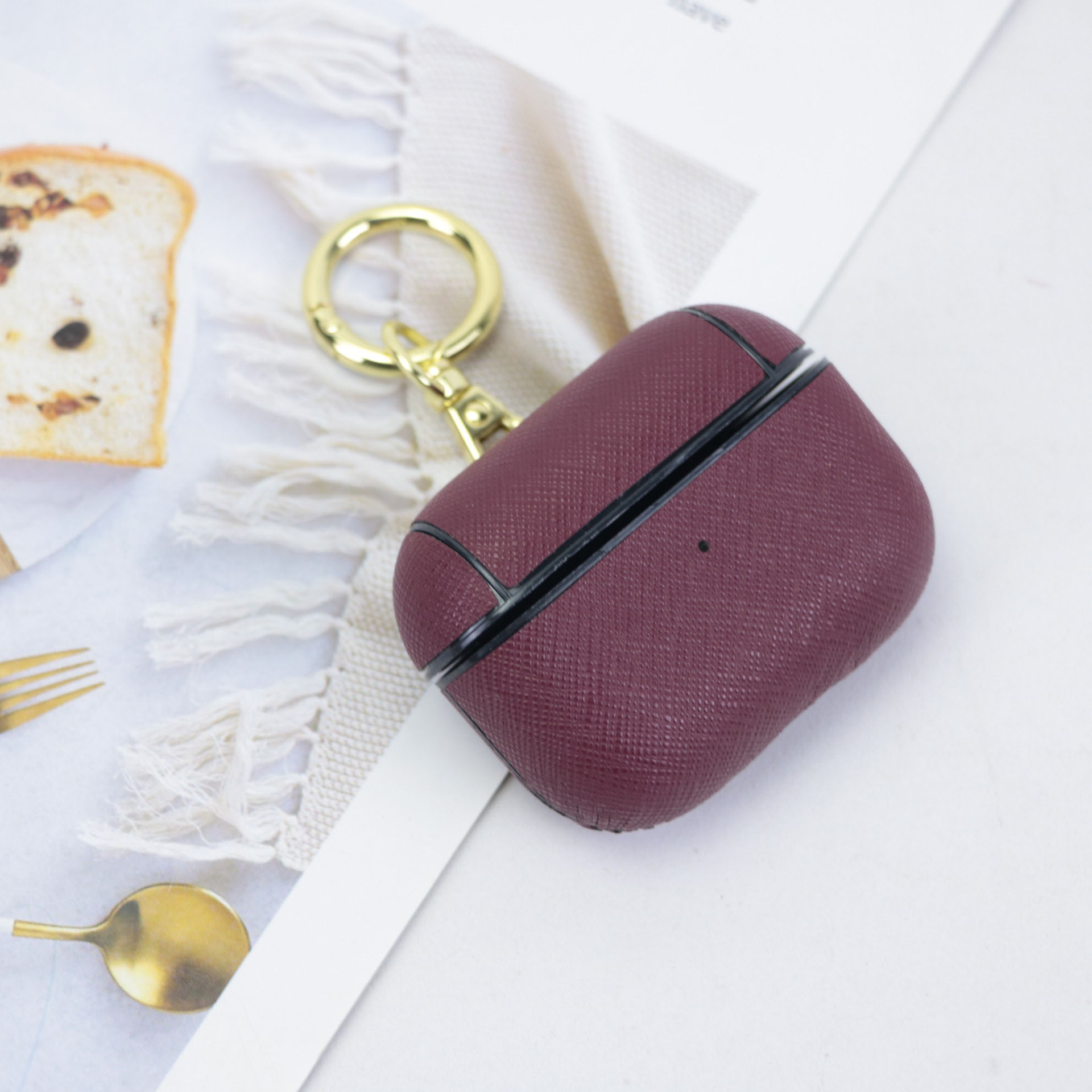 Picture of Leather Airpods 1/2/3 Pro Wireless Bluetooth Earphone Case Anti-drop Keychain Portable Hot Selling