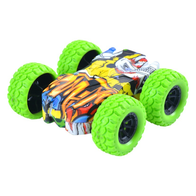 Children's four-wheel drive inertia double-sided graffiti off-road vehicle simulation off-road Boy gift stunt model anti-Fall Toy