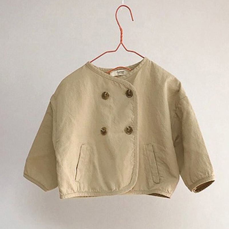Picture of Children's Spring New Style Coat Trendy Coat for Boys and Girls Japanese and Korean Style Loose Washed Retro Cardigan Outer Jacket 2