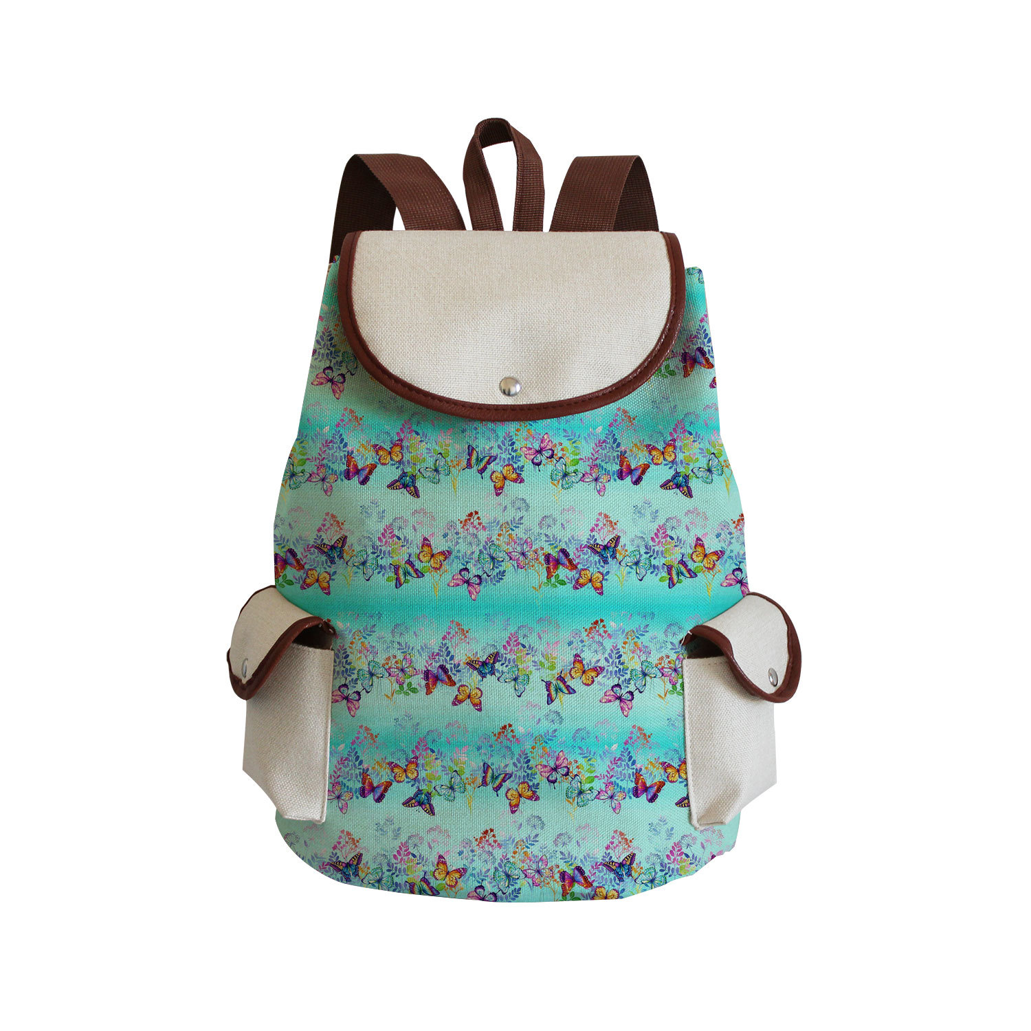 Picture of Cross-border Style Butterfly Printed Backpack ins Style Large Capacity Women's Multifunctional Backpack Portable Student Schoolbag