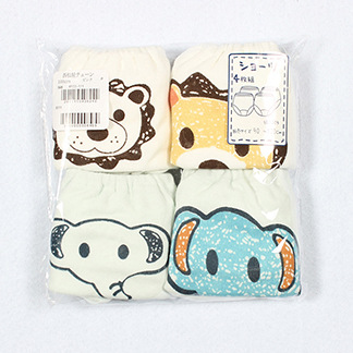 Picture of Japanese boys and girls 100 cotton triangle shorts baby bread cartoon loose children's underwear 4 Pack wholesale