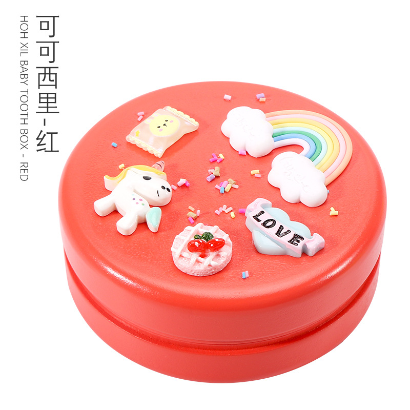 Picture of Wooden Children's Deciduous Teeth Box 1-3-5 Years Old and a Half Baby's Fairy Hair Deciduous Teeth Storage Box One Year Old Memorial Umbilical Cord Collection Box