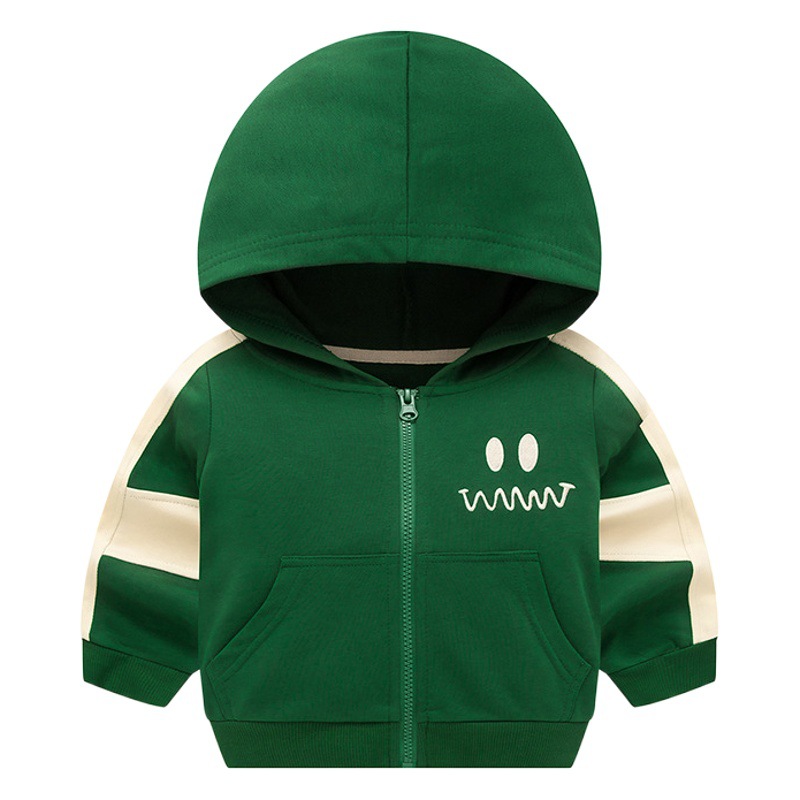 2025 Autumn and Winter New Korean Style Children's Hooded Tops Baby Color Matching Cartoon Boys' Tops Children's Clothing Wholesale Dropshipping