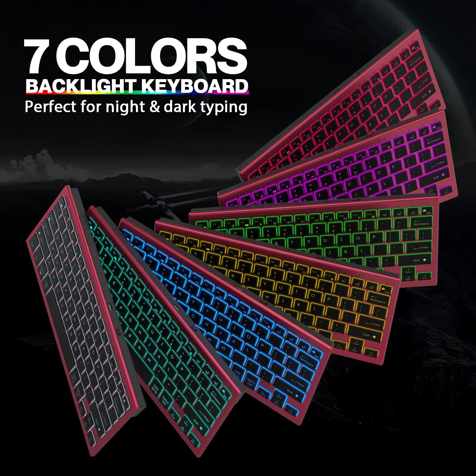 Picture of Ultra-thin backlit wireless keyboard and mouse 2.4g Rechargeable Bluetooth keyboard and mouse office set cross-border ebay Amazon