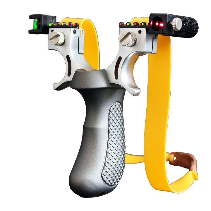 Picture of New alloy 98K laser slingshot flat leather tie-free quick-press clip outdoor recurve elastic rack factory outlet