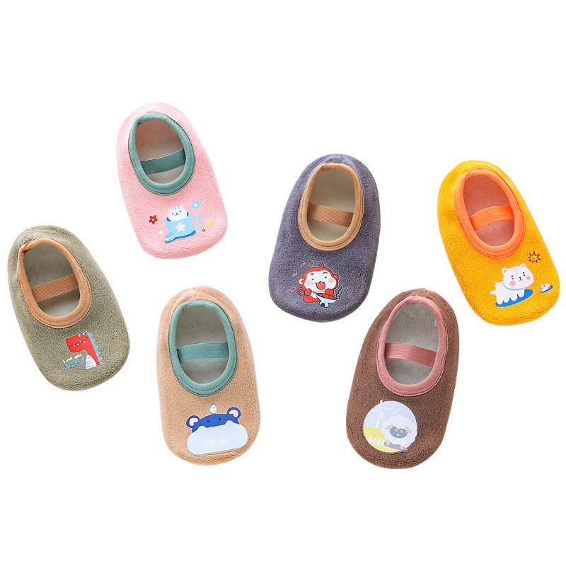 Picture of Wholesale baby floor socks baby men's and women's toddler shoes socks fleece-lined autumn and winter indoor early education shoes cool anti-slip