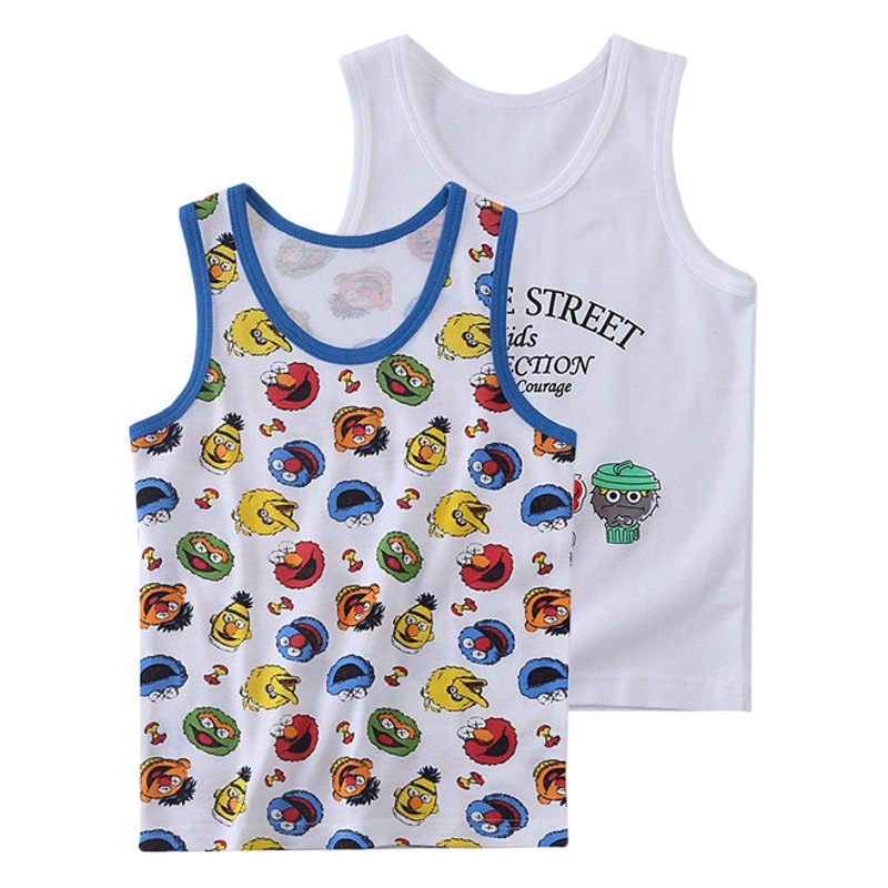 Summer Kidsren's 100 Cotton Vests for Boys and Girls 2-Pack Baby Thin Breathable Bottoming Shirts Home Clothes Manufacturer Wholesale