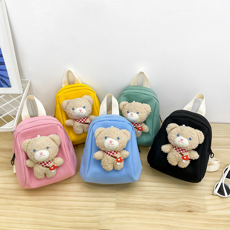 New Cartoon children's bag doll pendant infant baby small backpack boys and girls outdoor leisure backpack fashion