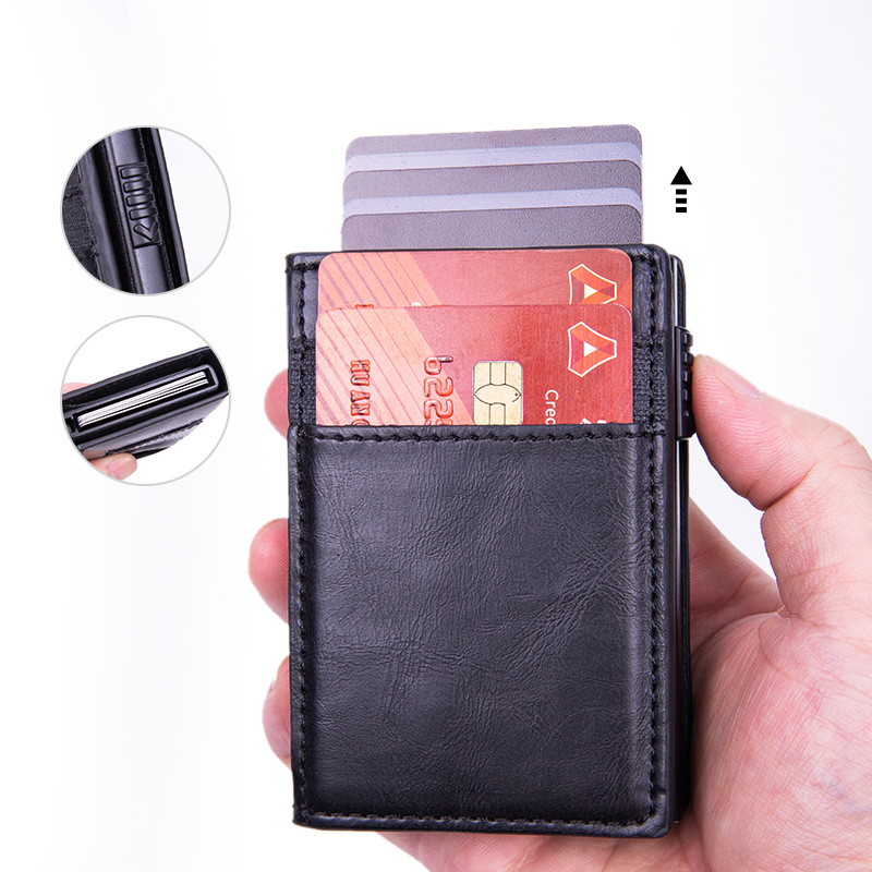 Picture of Cross-border AirTag tracker card holder RFID anti-theft brush creative magnetic coin purse credit card case card holder