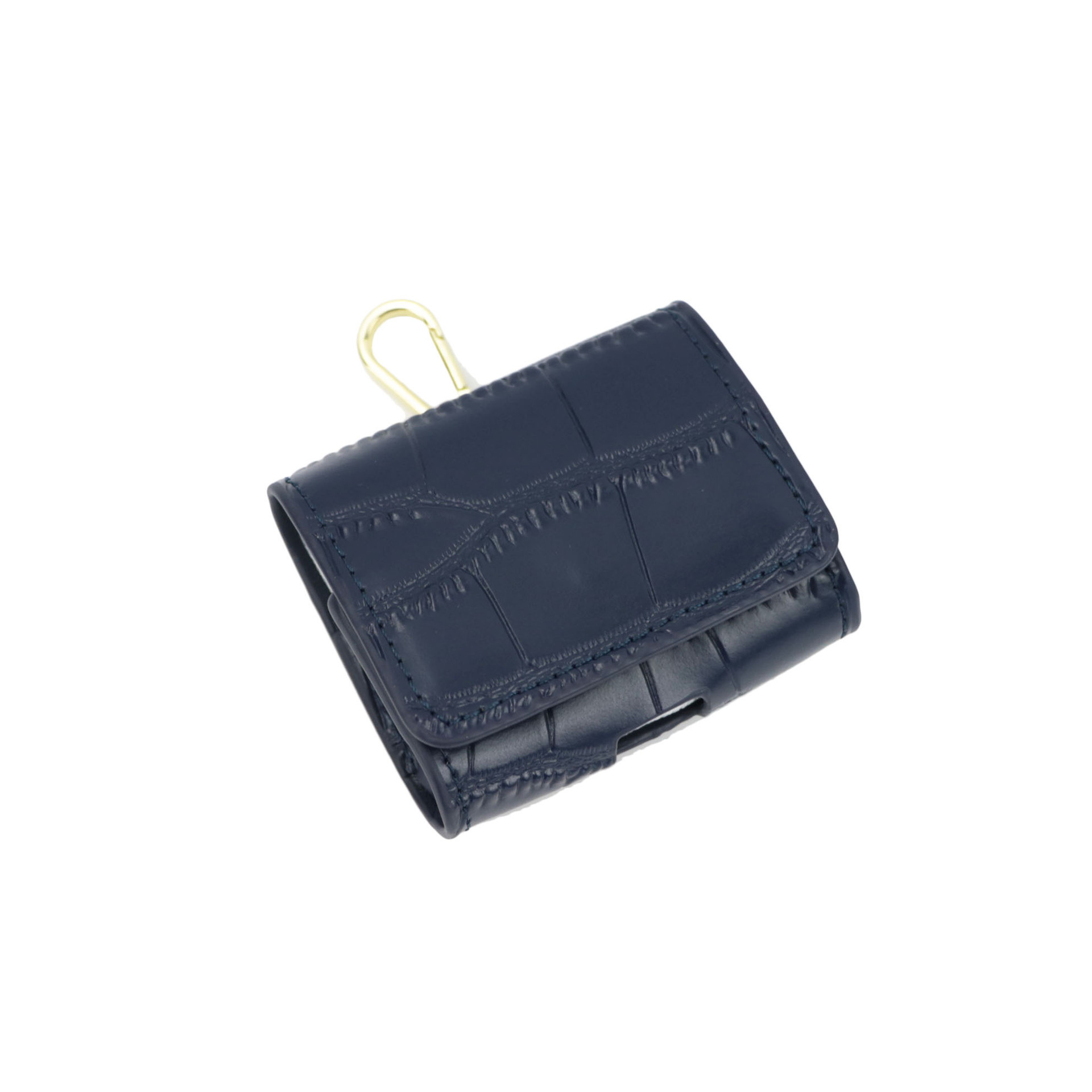 Picture of Cross-border Genuine Leather Crocodile Pattern Wireless Bluetooth Earphone Case Protective Cover with Hook for airpods 1/2/pro