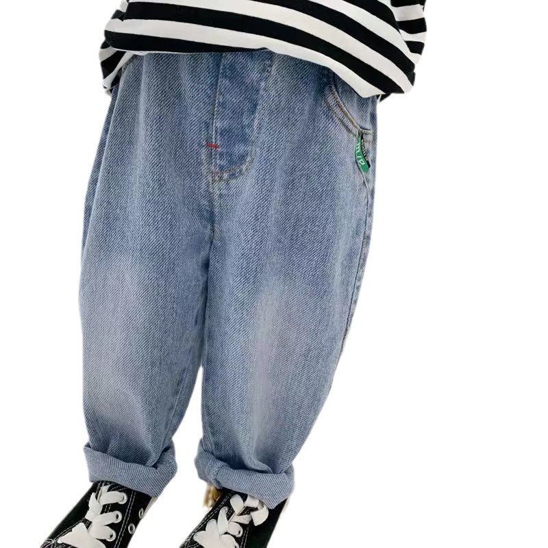 Picture of Boys' Jeans Spring and Autumn 2023 New Middle and Large Children's Trendy Cool Children's Wear Loose Fried Street Children's and Boys Long Pants
