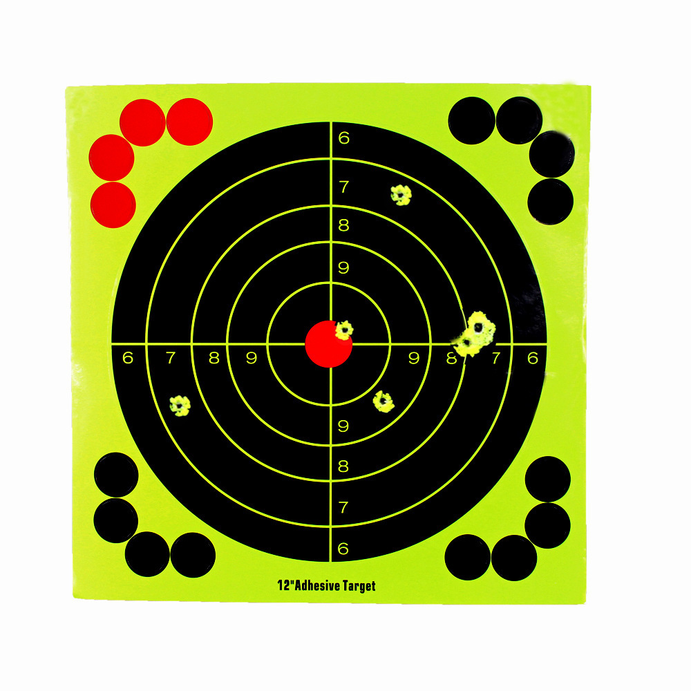 Picture of 12 inch hunting training target paper cardboard fluorescent adhesive shooting target paper splash effect sticker