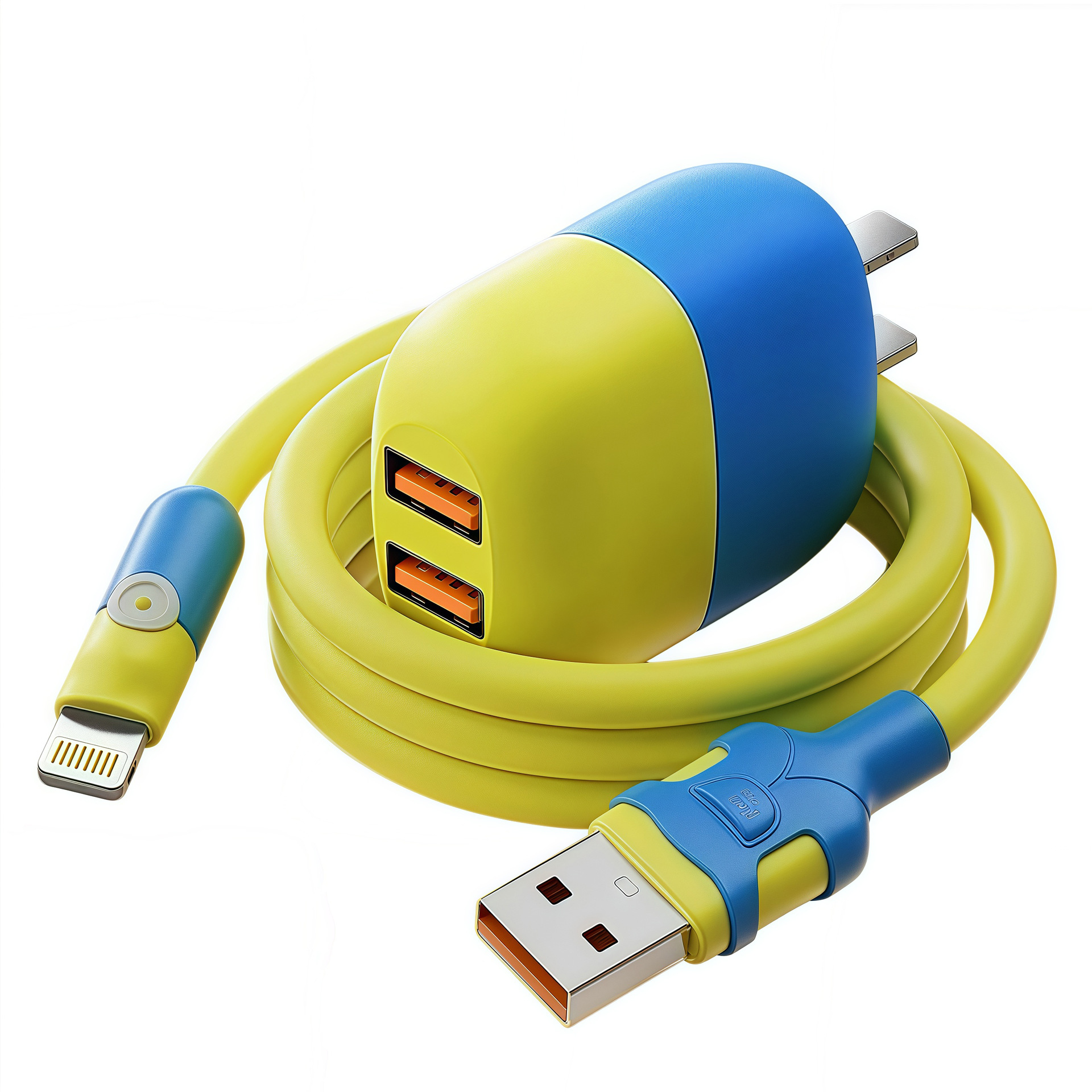 Picture of Blue classmate cartoon fun data cable for Apple Huawei millet glory mobile phone super fast charge Android flash charge