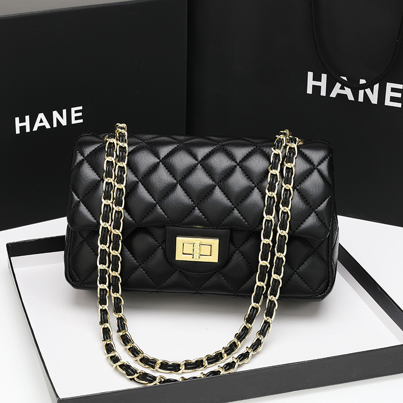 Xiaoxiang Lingge Chain Bag New Style Women's Bag Socialite Ladies Shoulder Crossbody Bag Multi-Layer Double Cover Handbag