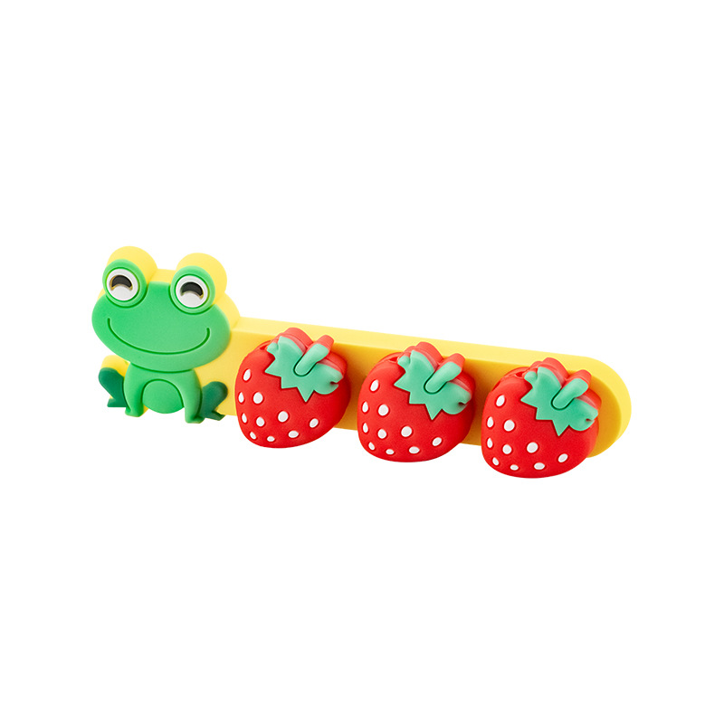Picture of Cross-border silicone magnetic cable organizer cartoon fruit desktop data cable storage and finishing fixed buckle mobile phone hub