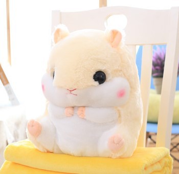 Picture of Hamster Cartoon Pillow Blanket Car Pillow Quilt Dual-purpose Cushion Quilt Large Air-conditioning Quilt Pillow Coral Fleece Blanket