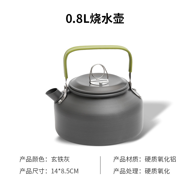 Picture of Outdoor Portable Aluminum Alloy Coffee Pot Teapot Water Kettle Camping Picnic Fishing Water Kettle 0.8L