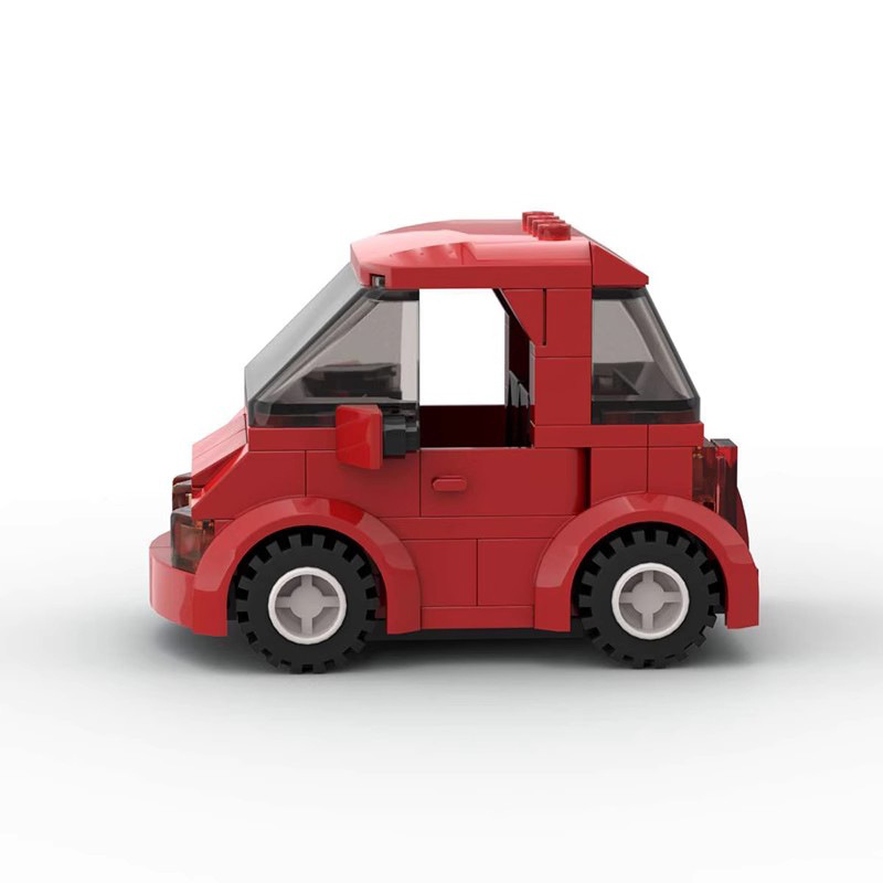 Picture of Red super cute small car MOC compatible with Lego building blocks domestic small particles suit car creative assembling gift