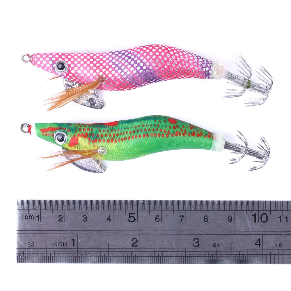 Picture of Hengjia/Hengjia 2.5 # 3.0 # 3.5 # Glow-In-The-Dark Simulated Shrimp Squid Needles Set of 10 Boxed Wooden Shrimp Wholesale