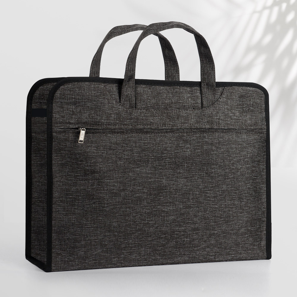 Picture of Jerry 5580 A4 Large Capacity Portable File Bag Stereo Thickened Briefcase Multi-Layer Canvas Information Kit Fixed Brush