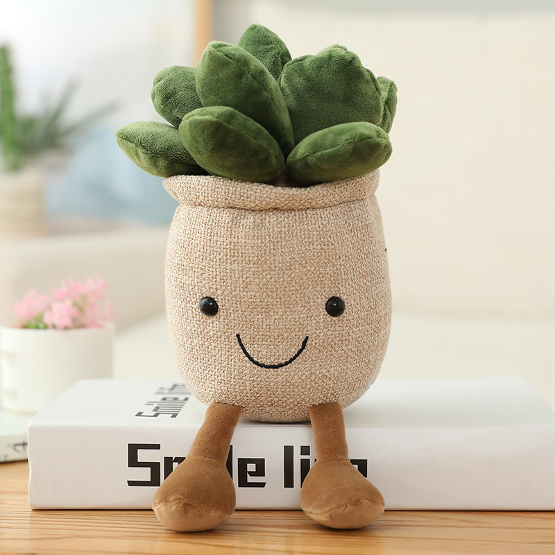 Picture of Mushroom Fleshy Tulip Green Plant Potted Plant Ornaments Cloth Doll Amazon Plush Toy Doll Cross Border Doll