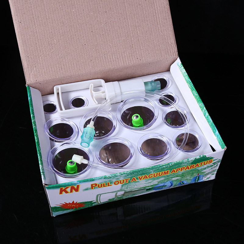 English paper card vacuum cupping device 12 cans gift box household cupping thickened explosion-proof pumping cupping