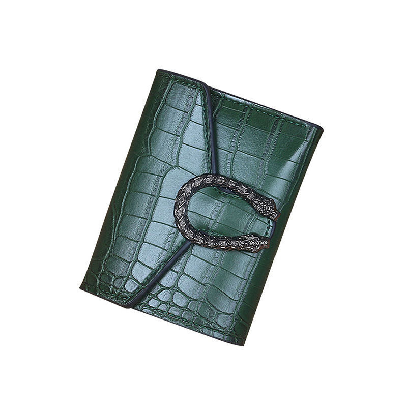 Picture of New Wallet Female Student Folding Super Small Coin Purse Fashionable Crocodile Pattern Multi-Card Small Card Bag Simple Clutch Bag