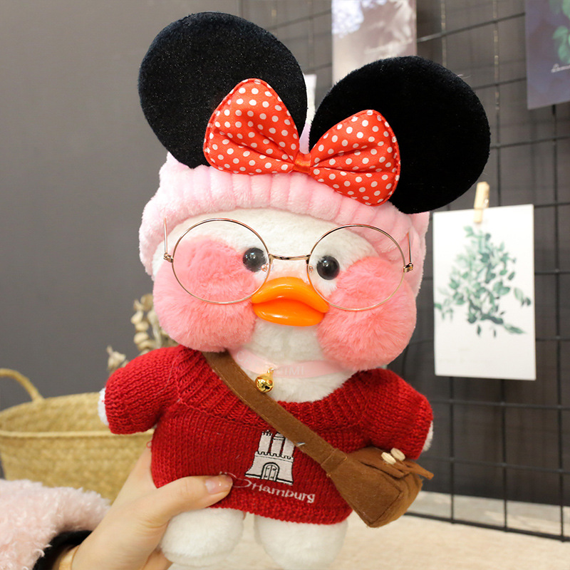 Picture of White ins Cyber Celebrity Hyaluronic Acid Duck Little Yellow Duck Plush Toy Hand Warming Pillow Doll Birthday Gift