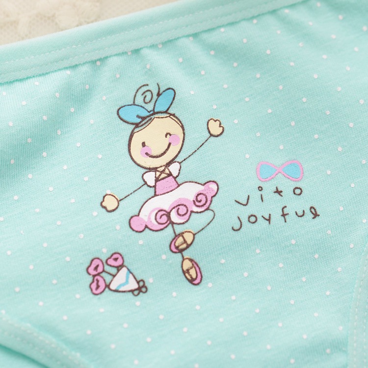 Picture of New candy color 95% cotton children's underwear girls briefs cartoon printed children's underwear wholesale
