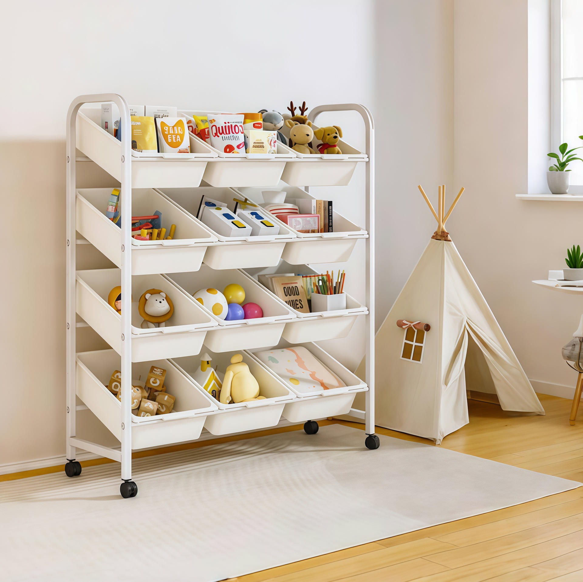 Children's Toy Storage Rack Toy Shelf Kindergarten Storage Rack Multi-Layer Organizing Rack Storage Cabinet Baby Storage Rack