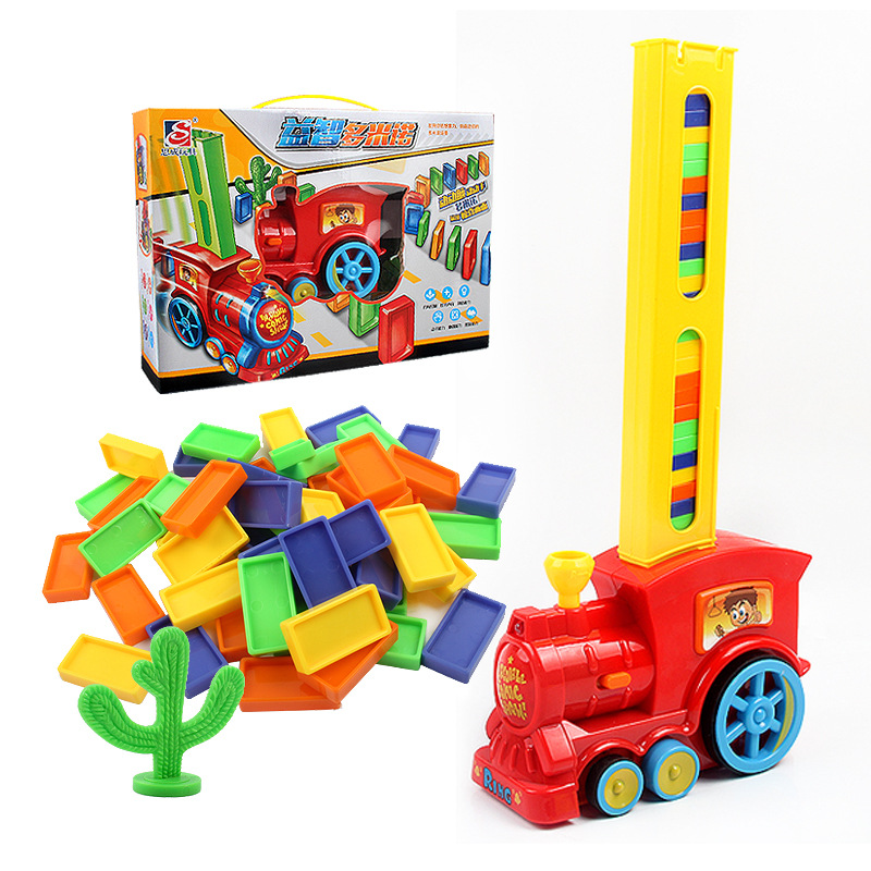 Picture of Transparent Dominoes Educational Kidsren's Automatic Card-Raising Electric Train Douyin Same Toys Wholesale